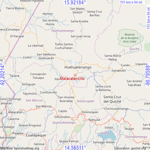 Malacatancito on map