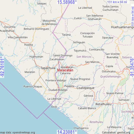 Malacatán on map