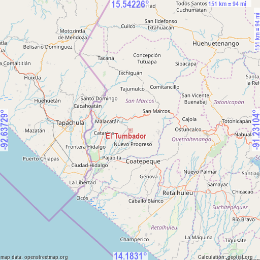 El Tumbador on map