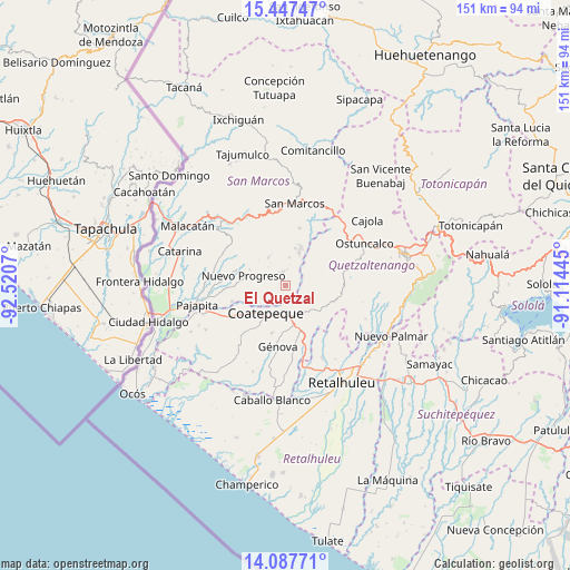 El Quetzal on map