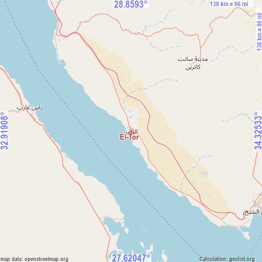El-Tor on map