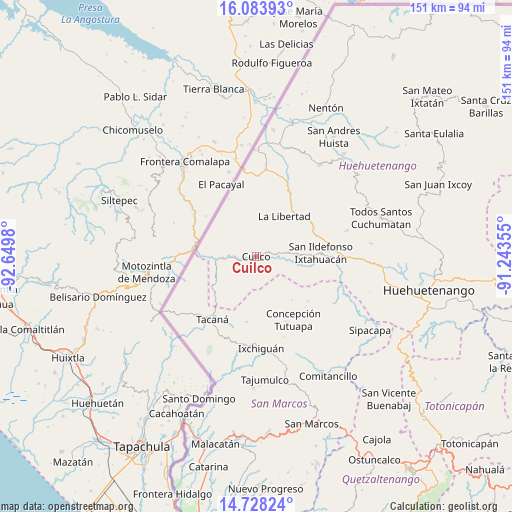 Cuilco on map