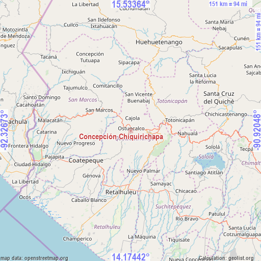 Concepción Chiquirichapa on map