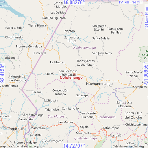 Colotenango on map