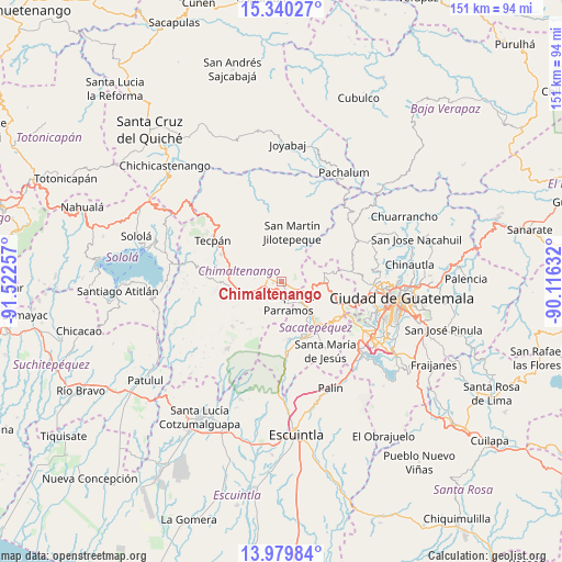 Chimaltenango on map