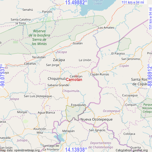 Camotán on map
