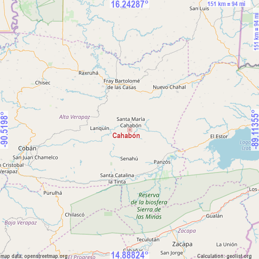Cahabón on map