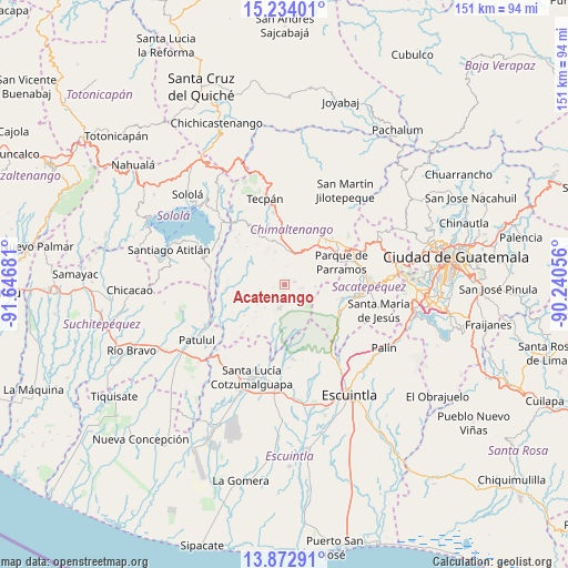 Acatenango on map