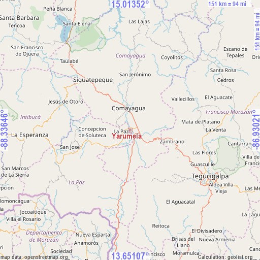 Yarumela on map