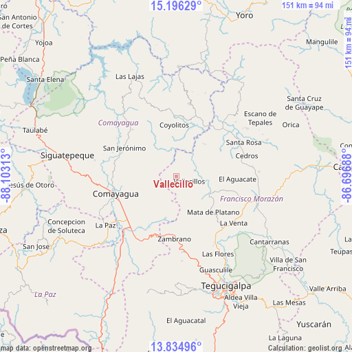 Vallecillo on map