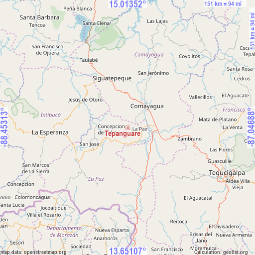 Tepanguare on map