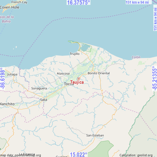 Taujica on map