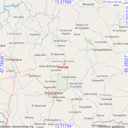 Talanga on map