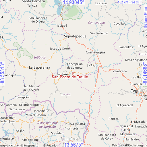 San Pedro de Tutule on map