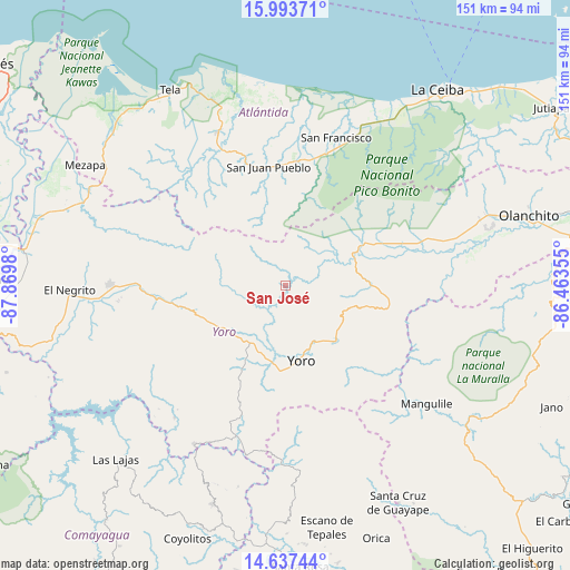 San José on map