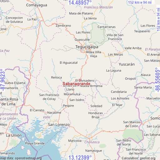 Sabanagrande on map