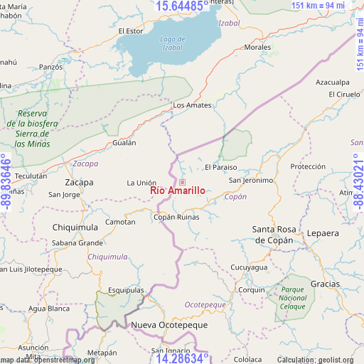 Río Amarillo on map