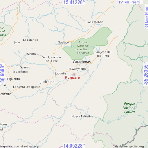Punuare on map