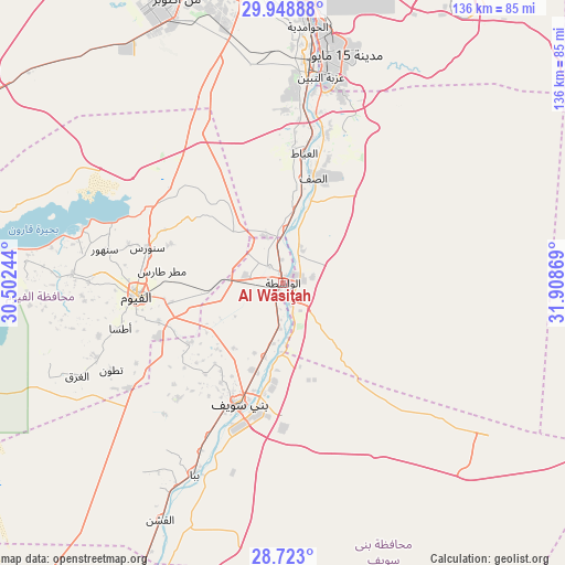 Al Wāsiţah on map