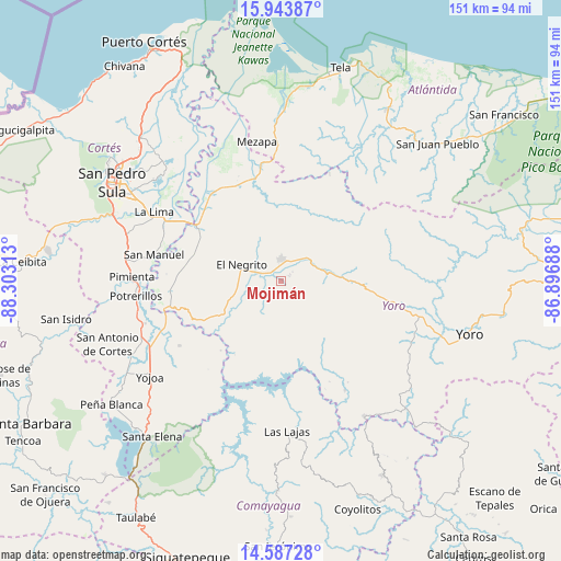 Mojimán on map