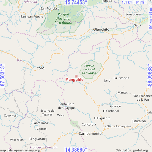 Mangulile on map