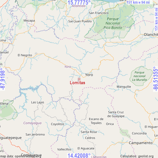Lomitas on map