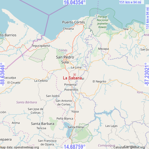 La Sabana on map