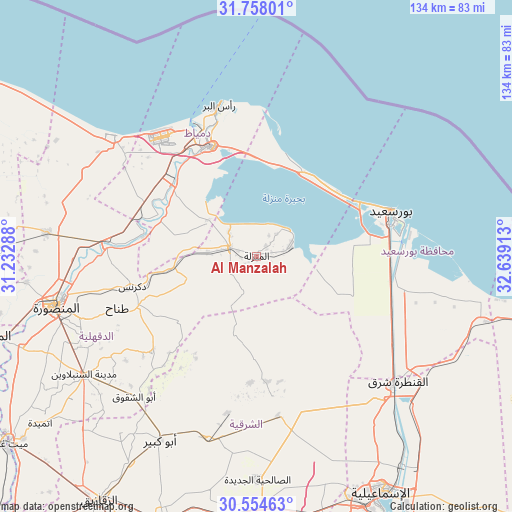 Al Manzalah on map