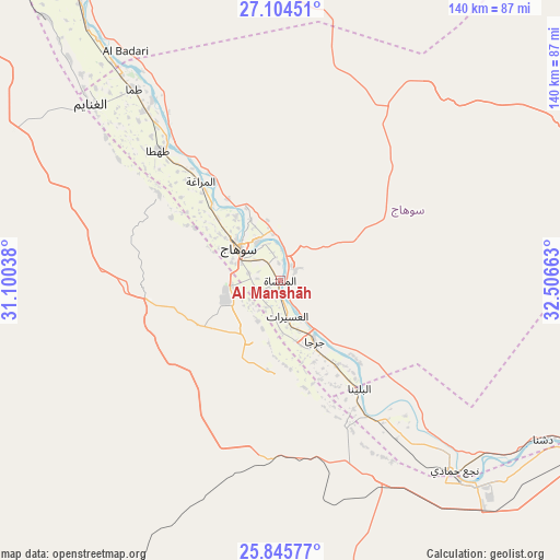 Al Manshāh on map