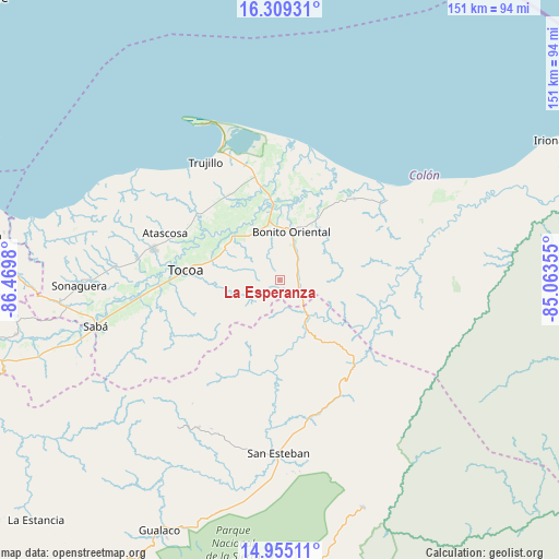 La Esperanza on map