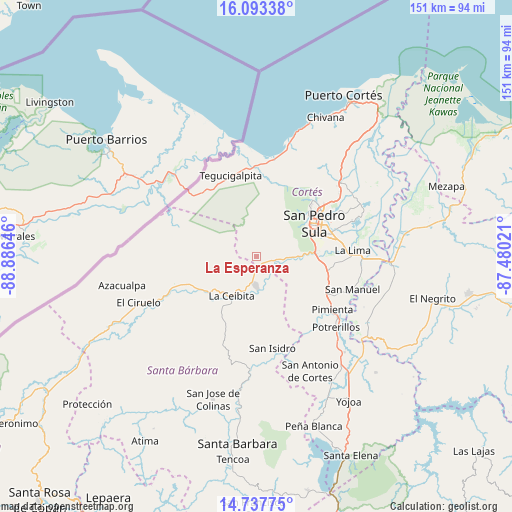 La Esperanza on map