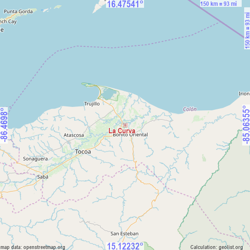 La Curva on map