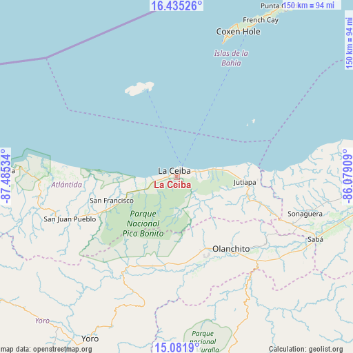 La Ceiba on map