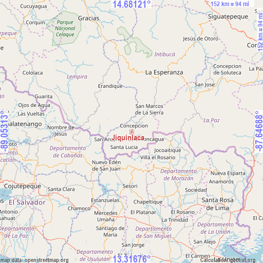 Jiquinlaca on map