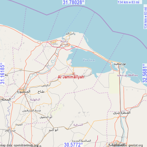 Al Jammālīyah on map