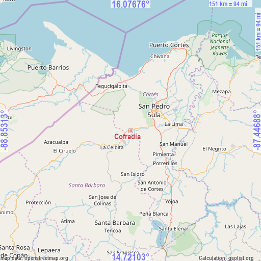Cofradía on map