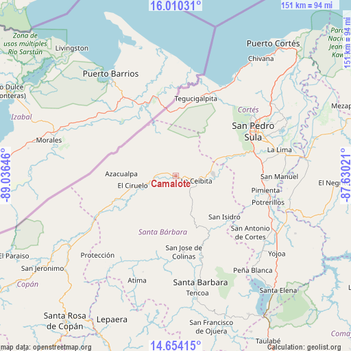 Camalote on map