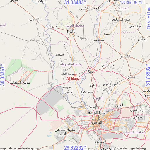 Al Bājūr on map