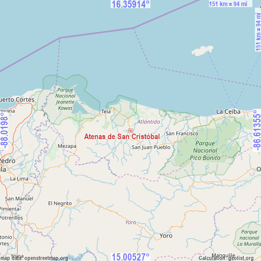 Atenas de San Cristóbal on map
