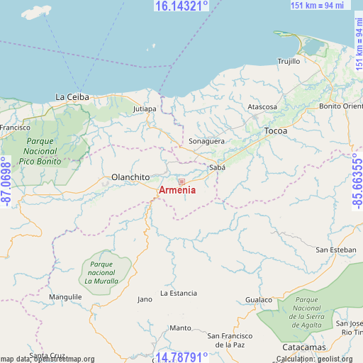 Armenia on map