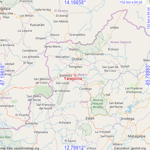 Yalagüina on map