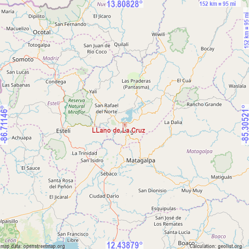 LLano de La Cruz on map