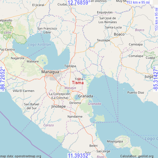 Tisma on map