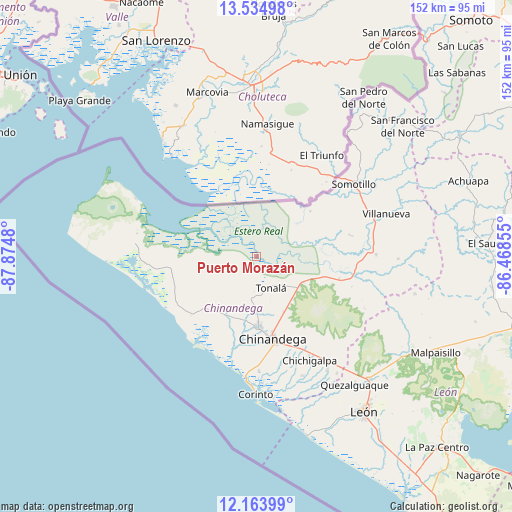 Puerto Morazán on map
