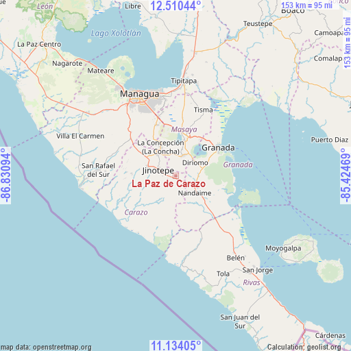 La Paz de Carazo on map