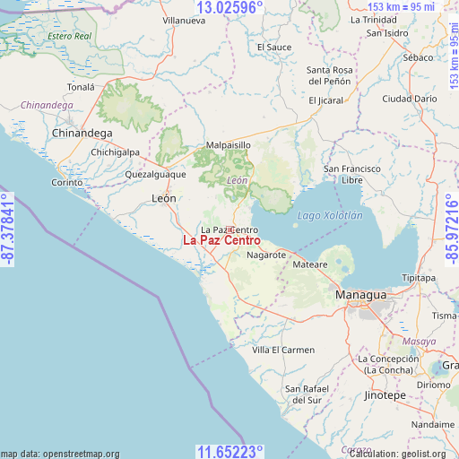 La Paz Centro on map