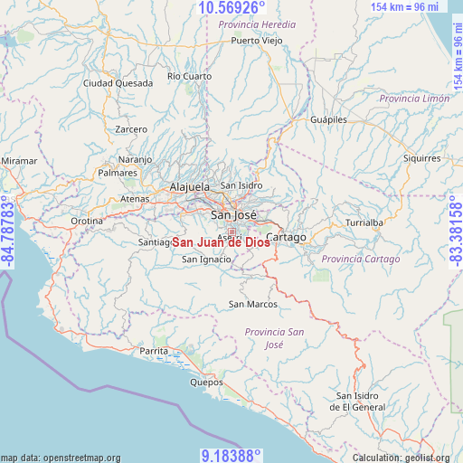 San Juan de Dios on map
