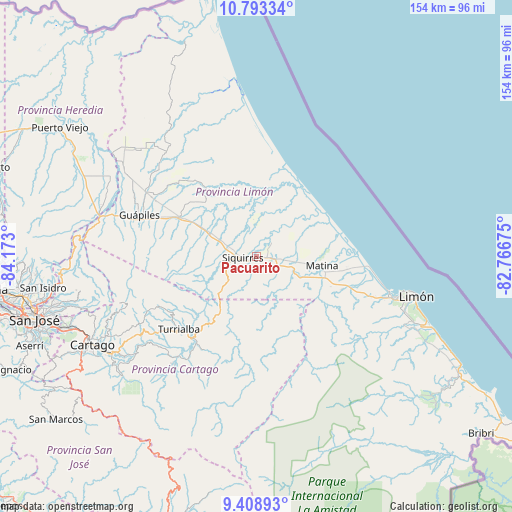 Pacuarito on map