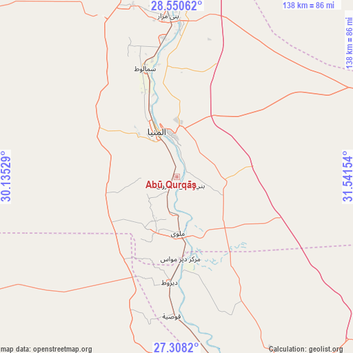 Abū Qurqāş on map