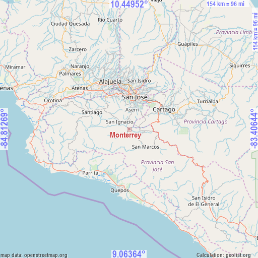 Monterrey on map